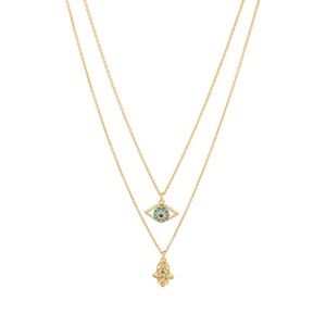 Layered Evil Eye Duo Necklace